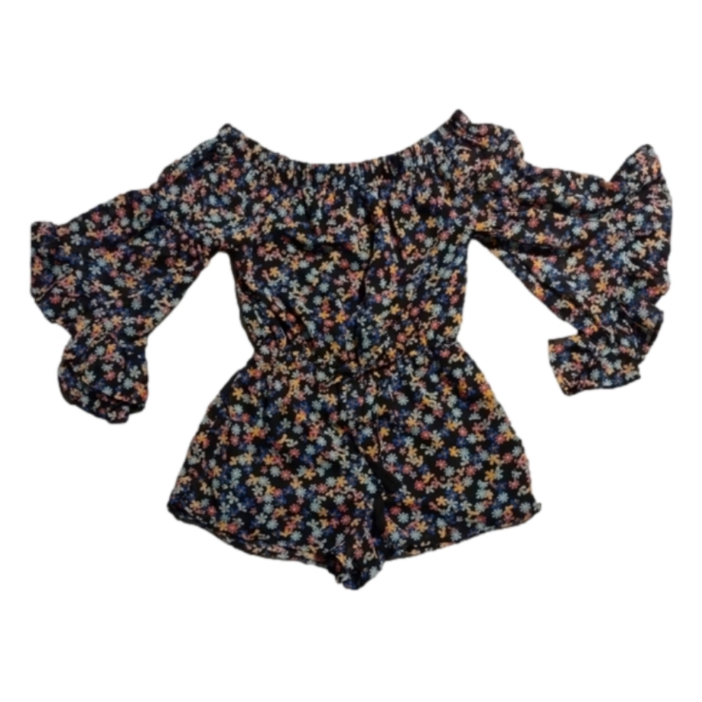Gorgeous Off the Shoulder Lined Flowery Romper Size Med - Picture 5 of 10